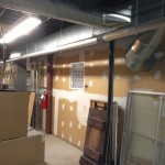 Commercial HVAC interior progress.