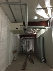 Retail Space HVAC Equipment. Hanging Unit heater view 2
